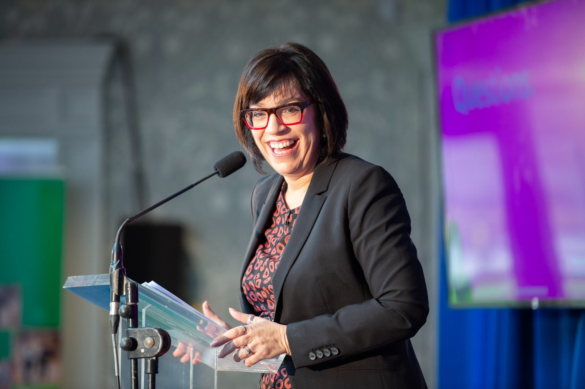 Miriam Simon speaking at an International Women’s Day event for Sidero